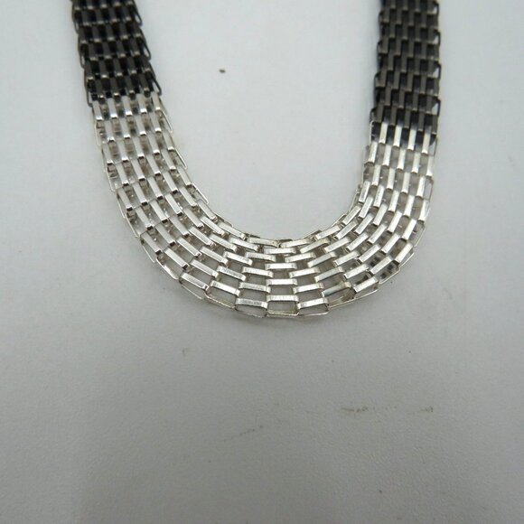 Avon Lolita Necklace Multilayer Mesh Chain Black Silver 28" Signature Collection - Picture 3 of 7